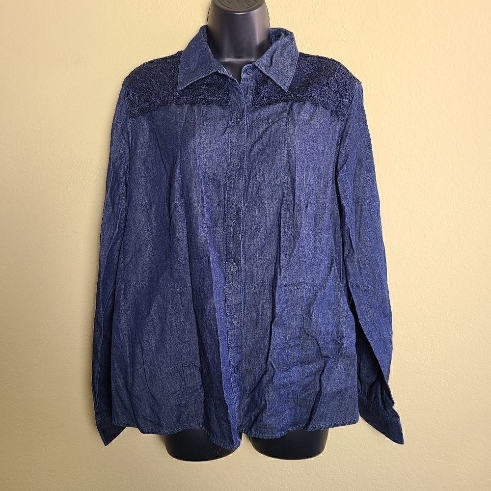 Appleseed's Crochet Denim Jacket  